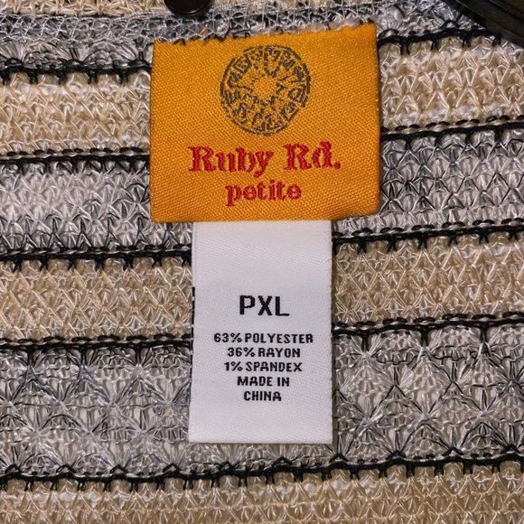 🆕Ruby Rd Petite XL Open Front Stripe Cardigan - Picture 5 of 7